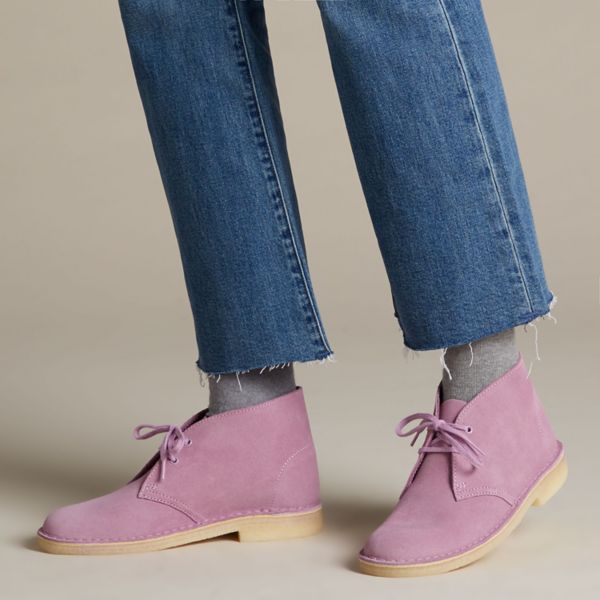 Clarks Womens Desert Boot Ankle Boots Lavender | UK-8245761